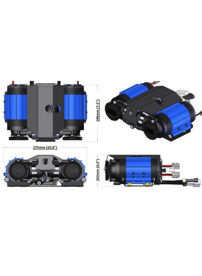 ARB Air Compressor | CKMTA12 12V | On-Board Twin Motor High Performance | Ideal for Lockers, Locking Differentials, Tire Inflator, Horn, Tools and Pneumatic Tools - Image 5